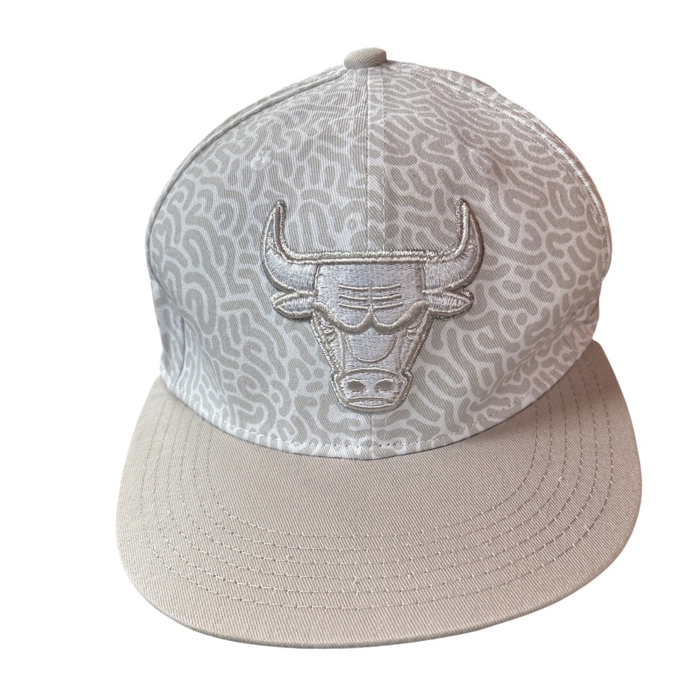 Chicago Bulls Snapback Hat Grey White L Artist Series Melonwear Cap